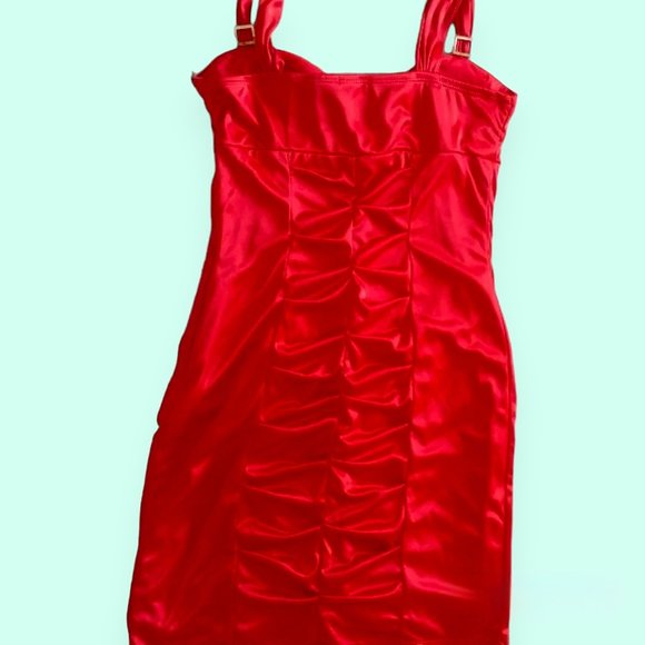 Stunning Hot Red Satin Party Dress Love Tease 7 - Picture 5 of 5